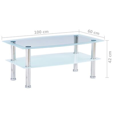 vidaXL Konferenční stolek bílý 100 x 60 x 42 cm tvrzené sklo