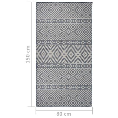 vidaXL Venkovní hladce tkaný koberec 80 x 150 cm modré pruhy