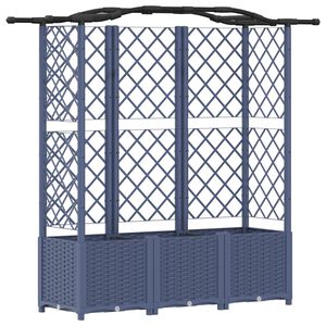 vidaXL Vyv&yacute;&scaron;en&yacute; z&aacute;hon s trel&aacute;ž&iacute; a střechou &Scaron;ed&yacute; 163 x 40 x 141 cm PP