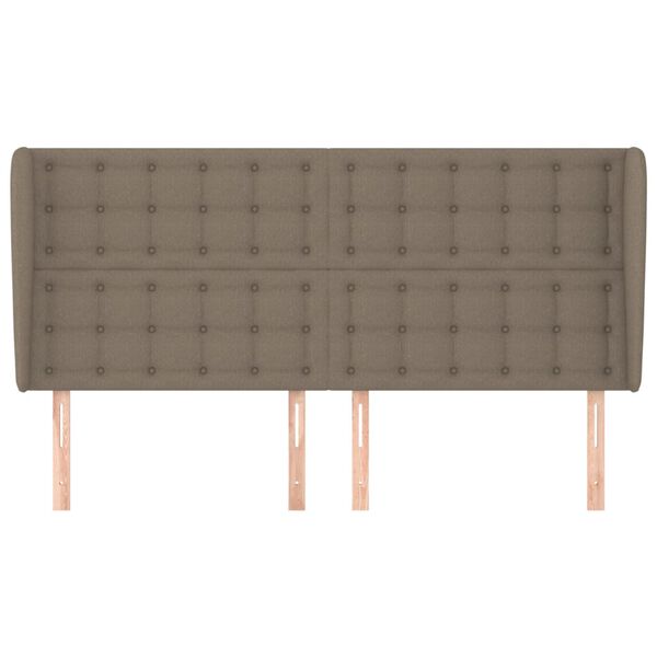 vidaXL Čelo postele typu u&scaron;&aacute;k taupe 163x23x118/128 cm textil