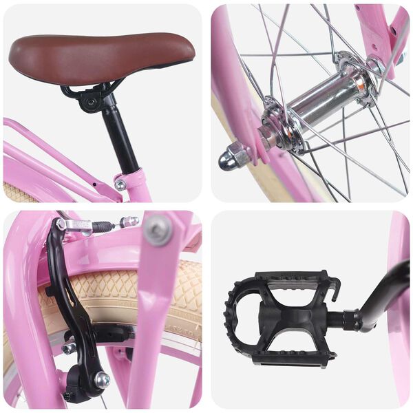 vidaXL Dětsk&eacute; Kolo 20 palců pro děti ve věku 6-11 let Světle růžov&aacute;