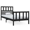 vidaXL R&aacute;m postele čern&yacute; 75 x 190 cm Small Single masivn&iacute; dřevo