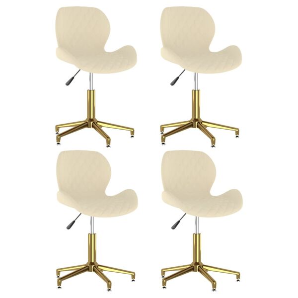 vidaXL Otočn&eacute; j&iacute;deln&iacute; židle 4 ks kr&eacute;mov&eacute; samet