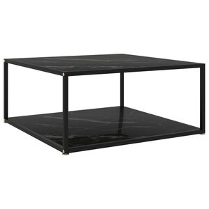vidaXL Konferenčn&iacute; stolek čern&yacute; 80 x 80 x 35 cm tvrzen&eacute; sklo