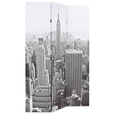 vidaXL Skládací paraván 120 x 170 cm New York by Day černobílý