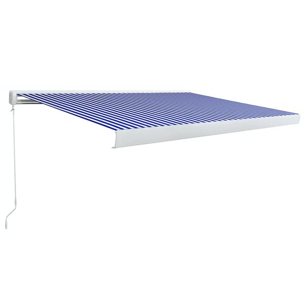 vidaXL Kazetov&aacute; mark&yacute;za s ručn&iacute;m ovl&aacute;d&aacute;n&iacute;m 450 x 300 cm modro-b&iacute;l&aacute;