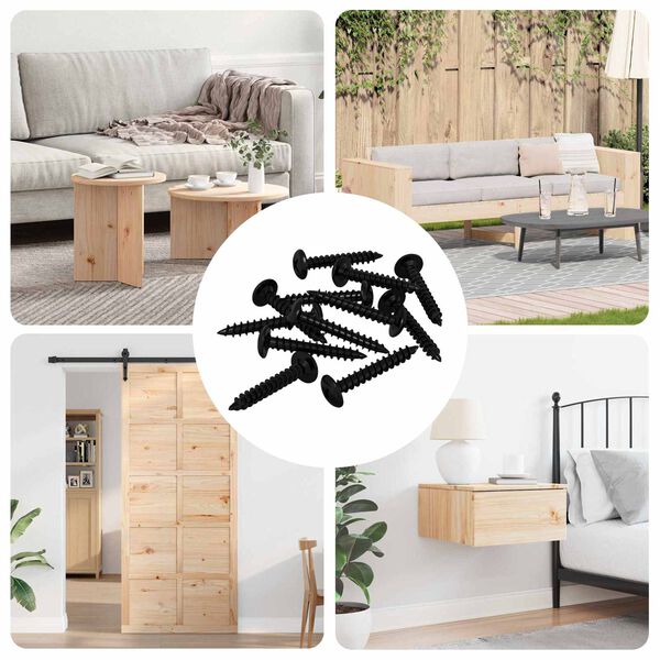 vidaXL Samovrtn&yacute; hřeb&iacute;k 9000 pcs Čern&aacute; Ocel