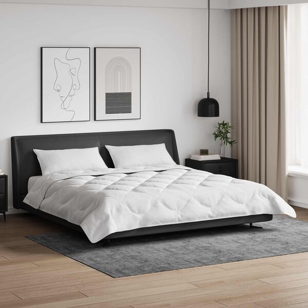 vidaXL Přikr&yacute;vka s pol&scaron;t&aacute;řem 3 pcs B&iacute;l&aacute; Mikrovl&aacute;kno