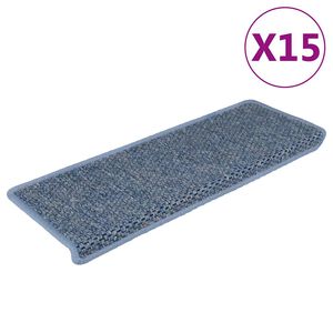 vidaXL Samolep&iacute;c&iacute; n&aacute;&scaron;lapy na schody vzhled sisal 15 ks 65x21x4cm modr&eacute;