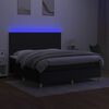 vidaXL Box spring postel s matrac&iacute; a LED čern&aacute; 160x200 cm textil