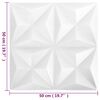 vidaXL N&aacute;stěnn&eacute; panely 24 pcs Origami b&iacute;l&aacute; 50 x 50 cm XPS pěna