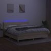 vidaXL Box spring postel s matrac&iacute; a LED kr&eacute;mov&aacute; 160x200 cm textil