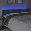 vidaXL Čelo postele s LED tmavě modr&eacute; 163 x 16 x 78/88 cm samet