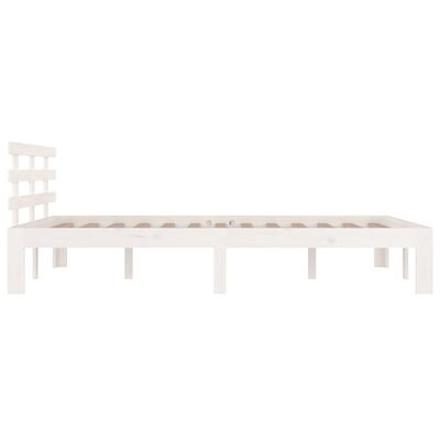 vidaXL Rám postele bílý masivní dřevo 135 x 190 cm dvojlůžko