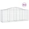 vidaXL Klenut&eacute; gabionov&eacute; ko&scaron;e 12ks 200x50x80/100 cm pozinkovan&eacute; železo
