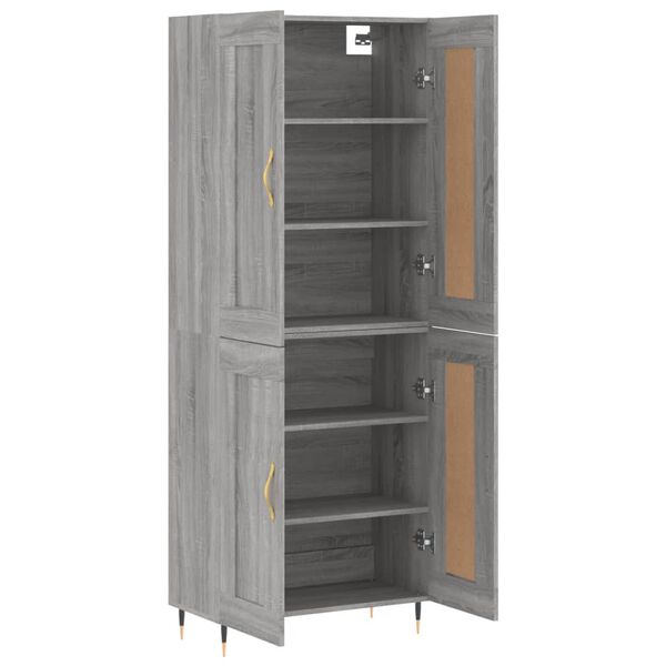 vidaXL Skř&iacute;ň highboard &scaron;ed&aacute; sonoma 69,5 x 34 x 180 cm kompozitn&iacute; dřevo