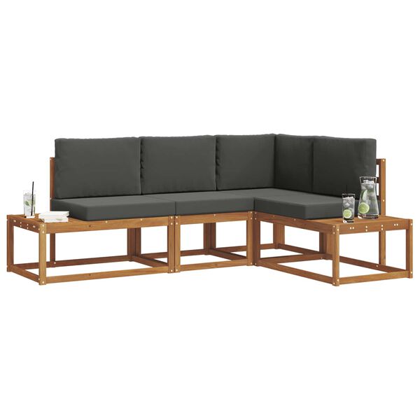 vidaXL Venkovn&iacute; pohovkov&aacute; souprava 4 Kus Přirozen&aacute; a Anthracitov&aacute;