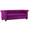 vidaXL 3m&iacute;stn&aacute; pohovka Chesterfield samet 199 x 75 x 72 cm fialov&aacute;