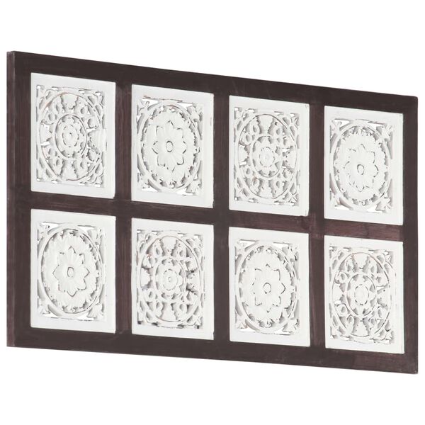 vidaXL Ručně vyřez&aacute;van&yacute; n&aacute;stěnn&yacute; panel MDF 40x80x1,5 cm hněd&yacute; a b&iacute;l&yacute;