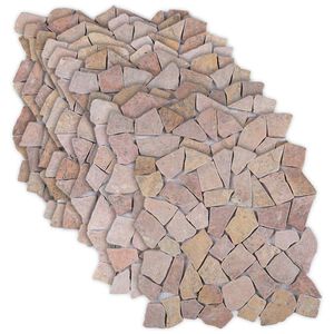 vidaXL Mozaikov&eacute; dlaždice Červen&aacute; 30 x 30 cm Mramor