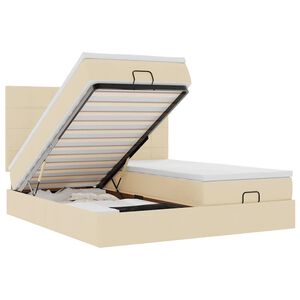 vidaXL Osmansk&yacute; r&aacute;m postele s matrac&iacute; kr&eacute;mov&aacute; 160x200cm textil