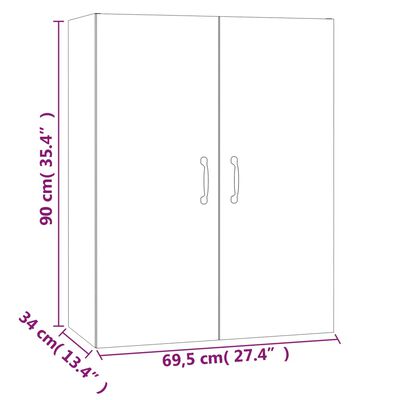vidaXL Závěsná skříňka bílá 69,5 x 34 x 90 cm kompozitní dřevo