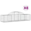 vidaXL Klenut&eacute; gabionov&eacute; ko&scaron;e 8 ks 200x50x40/60 cm pozinkovan&eacute; železo