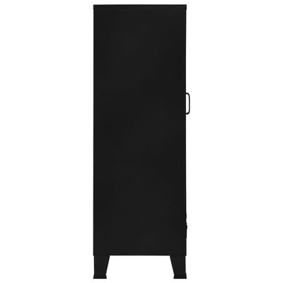 vidaXL Kancelářská skříň pletivové dveře industriální černá 75x40x120