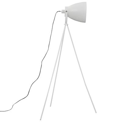 vidaXL Třínohá stojací lampa kov bílá E27