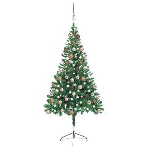 vidaXL Uměl&yacute; v&aacute;nočn&iacute; stromek s LED a sadou koul&iacute; 150 cm 380 větviček