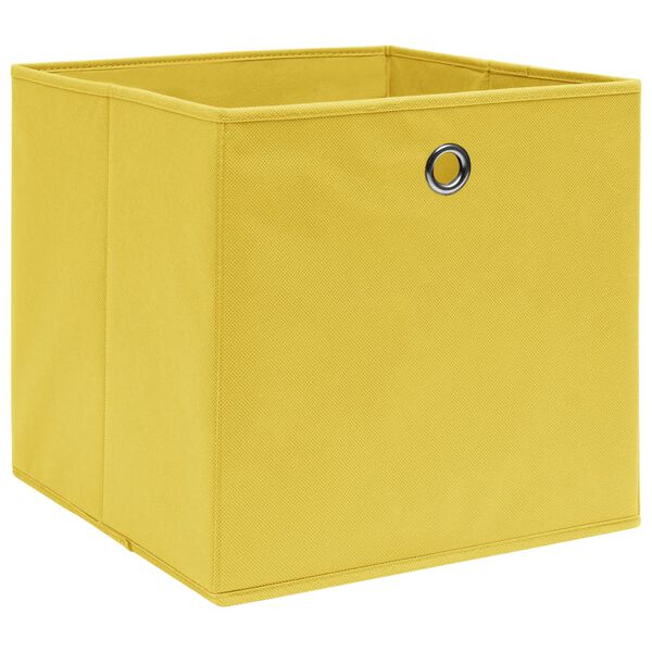 vidaXL &Uacute;ložn&eacute; boxy 10 ks netkan&aacute; textilie 28 x 28 x 28 cm žlut&eacute;