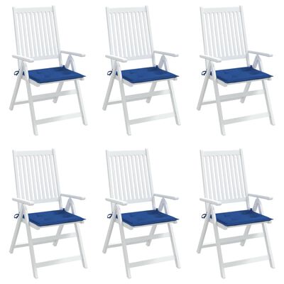 vidaXL Podušky na zahradní židli 6 ks královsky modré 50x50x3cm oxford