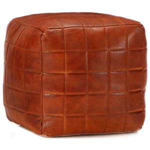 vidaXL Sedac&iacute; puf bronzov&yacute; 40 x 40 x 40 cm prav&aacute; koz&iacute; kůže