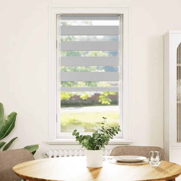 vidaXL Zebra roleta světle &scaron;ed&aacute; 55x150 cm &scaron;&iacute;řka l&aacute;tky 50,9cm polyester