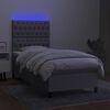 vidaXL Box spring postel s matrac&iacute; a LED světle &scaron;ed&aacute; 80x200 cm textil