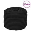 vidaXL Pracovn&iacute; lano čern&eacute; 12 mm 100 m polyester