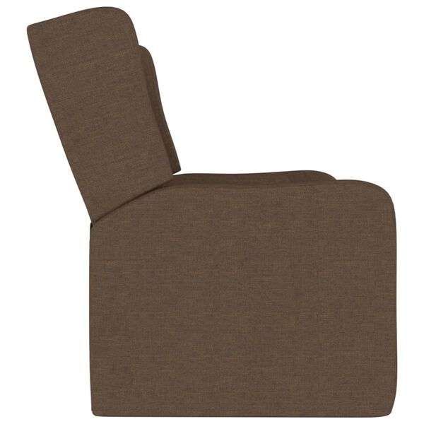 vidaXL 2m&iacute;stn&eacute; polohovac&iacute; křeslo s drž&aacute;kem n&aacute;pojů hněd&eacute; textil