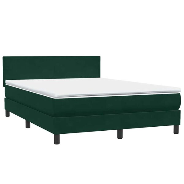 vidaXL Box spring postel s matrac&iacute; tmavě zelen&aacute; 160x210 cm samet