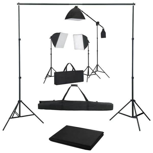 vidaXL Fotostudio set se softboxy a fotopozad&iacute;m
