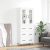 vidaXL Skř&iacute;ň highboard b&iacute;l&aacute; 69,5 x 34 x 180 cm kompozitn&iacute; dřevo