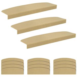 vidaXL N&aacute;&scaron;lapy na schody 15 ks 65 x 21 x 4 cm B&eacute;žov&aacute; Polyester
