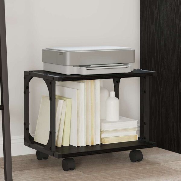 vidaXL Stojan na tisk&aacute;rnu Čern&yacute; dub 41 x 28 x 33.5 cm kompozitn&iacute; dřevo