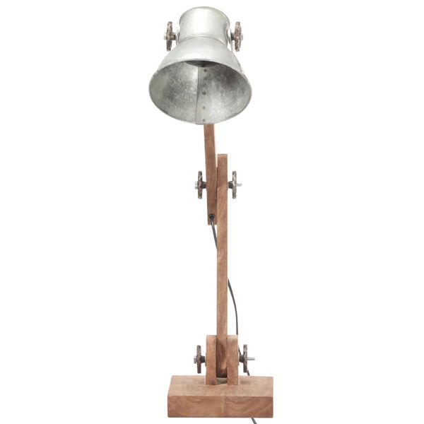 vidaXL Industri&aacute;ln&iacute; stoln&iacute; lampa stř&iacute;brn&aacute; kulat&aacute; 58 x 18 x 90 cm E27