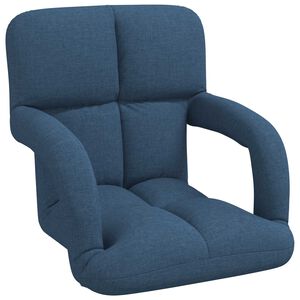 vidaXL Nastaviteln&aacute; podlahov&aacute; židle Modr&aacute; Textil