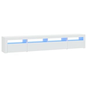 vidaXL TV skř&iacute;ňka s LED osvětlen&iacute;m b&iacute;l&aacute; 240x35x40 cm