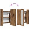 vidaXL Zrcadlová skříňka s LED old wood 40x12x45 cm kompozitní dřevo