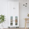 vidaXL Skř&iacute;ň highboard b&iacute;l&aacute; 69,5 x 34 x 180 cm kompozitn&iacute; dřevo