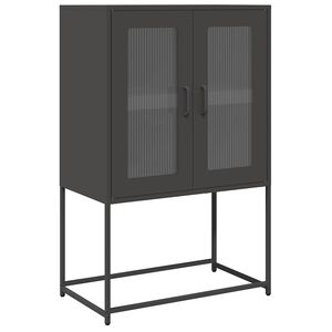 vidaXL Skř&iacute;ň highboard čern&aacute; 68x39x107 cm ocel