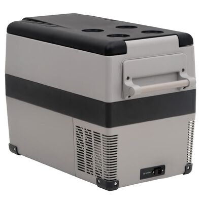 vidaXL Chladicí box s rukojetí a adaptérem černý a šedý 55 l PP a PE