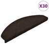 vidaXL Schodov&eacute; rohože samolepic&iacute; 30 ks 65 x 21 x 4 cm tmavě hněd&eacute;, půlkulat&eacute;, velk&eacute;
